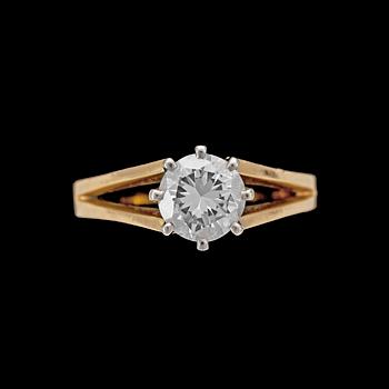 877. A brilliant cut diamond ring, 1.18 cts.