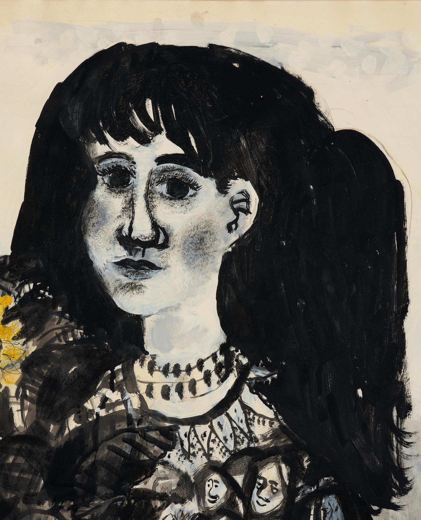Olle Olsson-Hagalund, "Flicka med solrosor (the artist's daughter Lena).