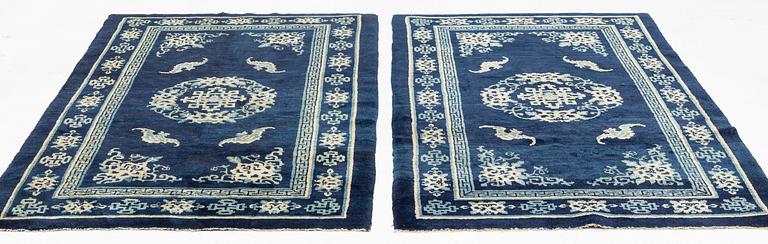 A matched pair of Baoutou rugs, China, c. 165 x 100-105 cm.