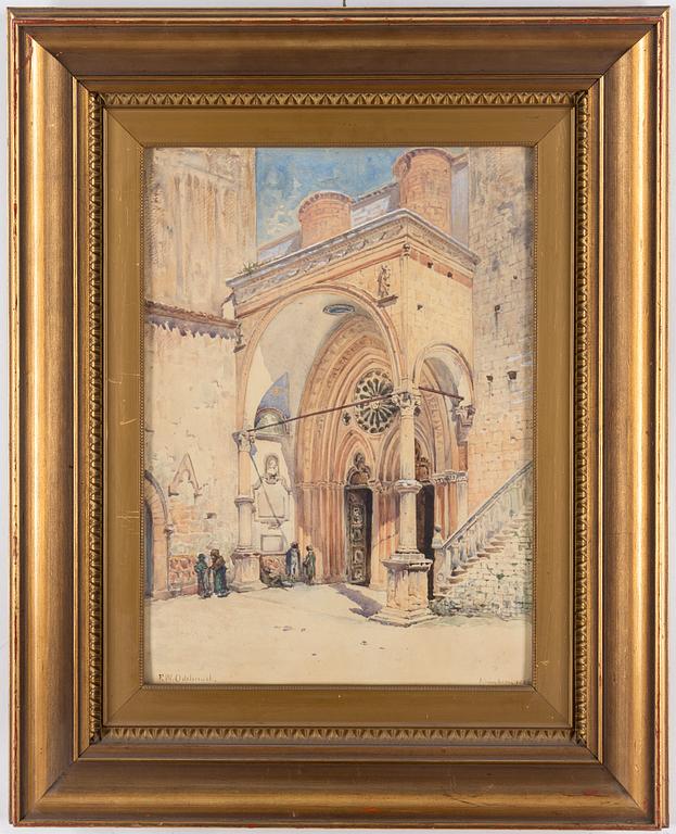 FRANS WILHELM ODELMARK, akvarell, signerad och daterad München 1884.