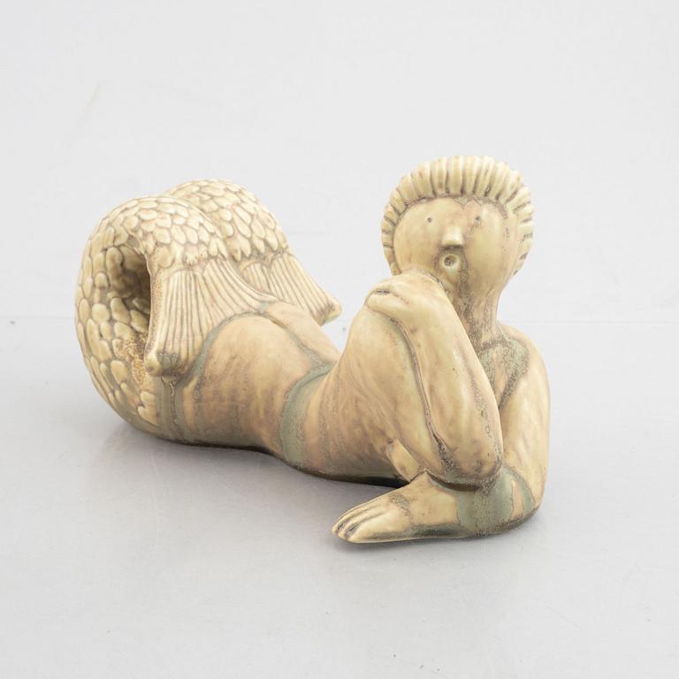 Stig Lindberg, a stoneware sculpture of a mermaid, "Najad", Gustavsberg, Sweden 1940s.