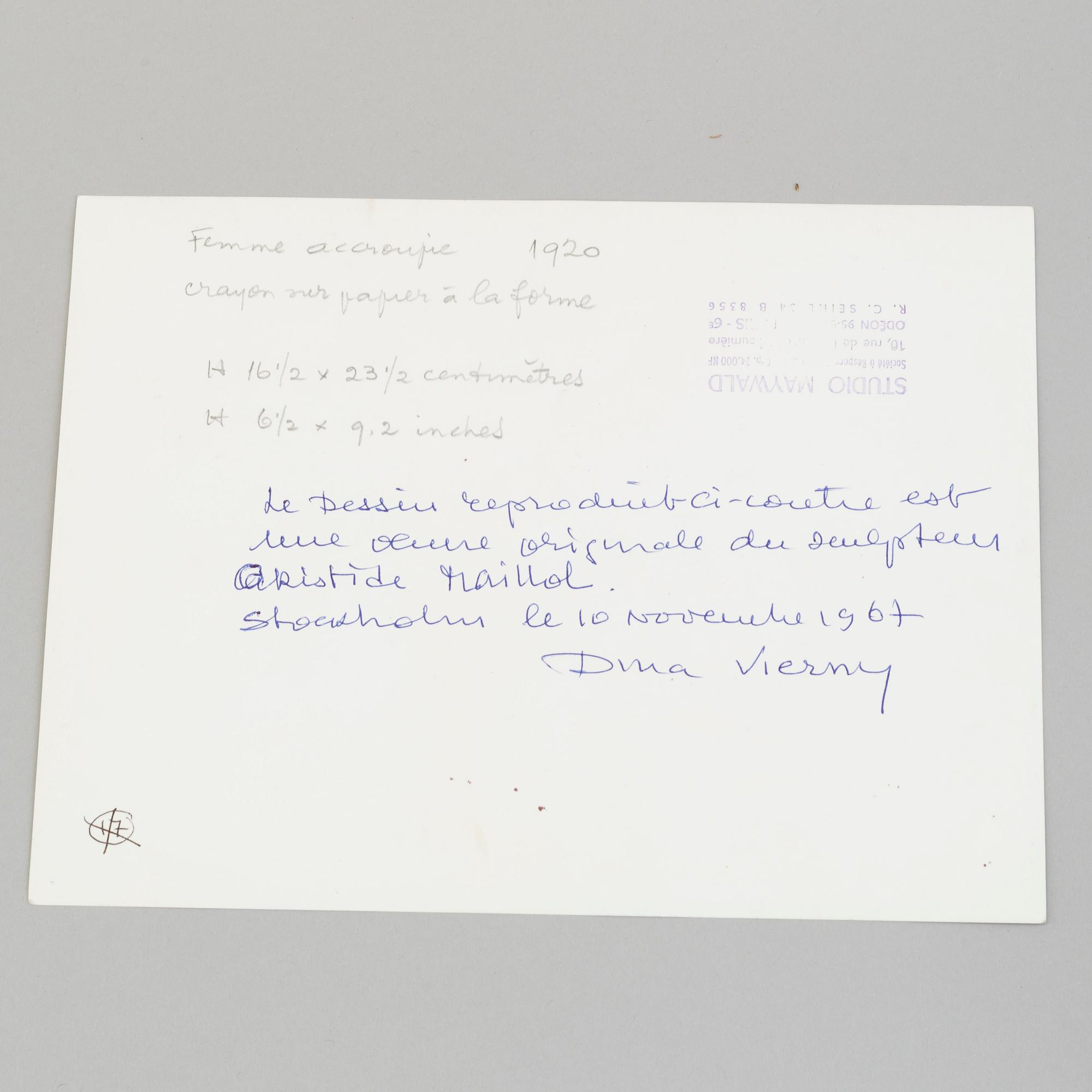 ARISTIDE MAILLOL, "Femme accroupie".