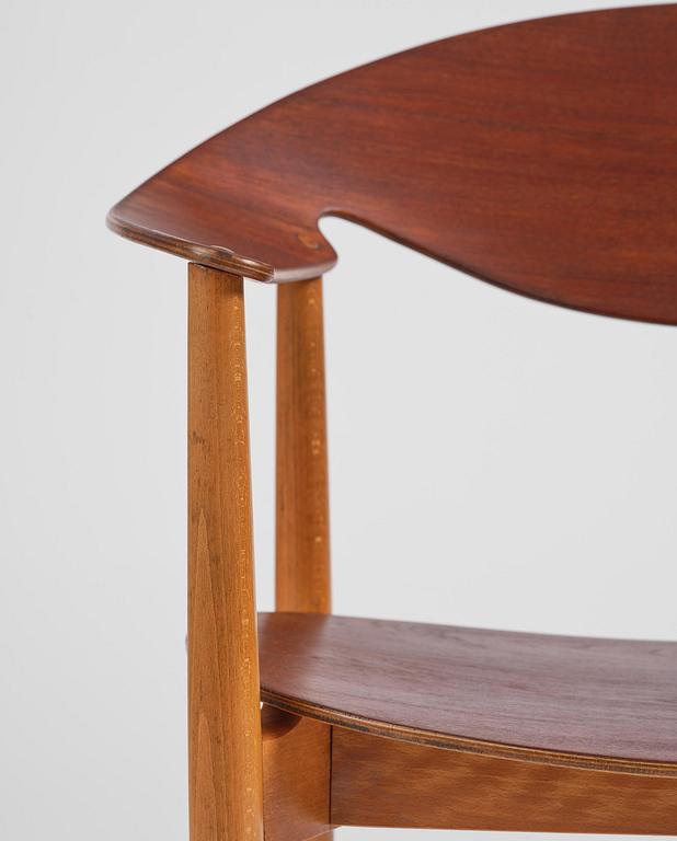 Ejner Larsen & Aksel Bender Madsen, a "Metropolitan" chair, Fritz Hansen, Denmark, 1950s.