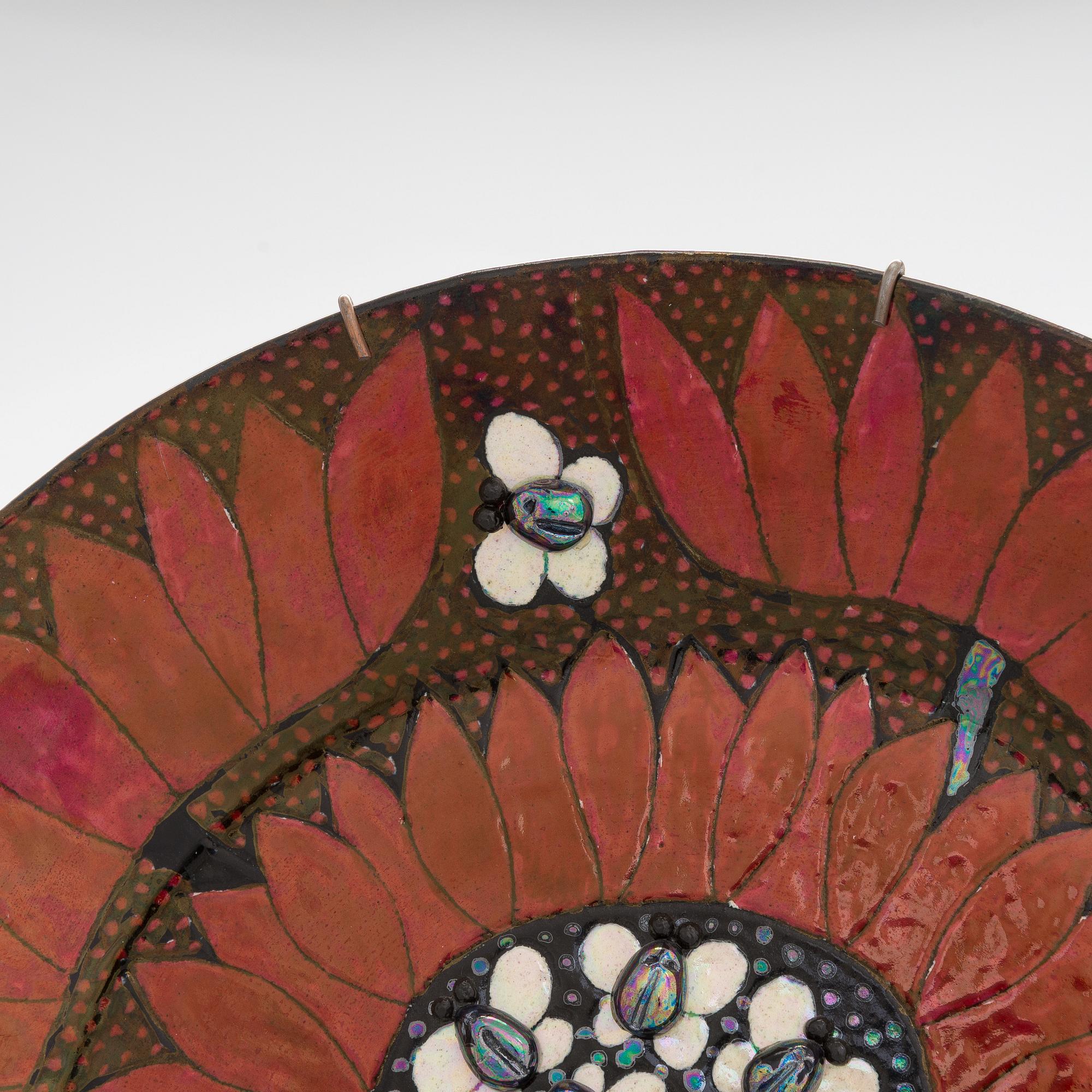 Birger Kaipiainen, dekorationsfat, stengods, signerat Kaipiainen Arabia Finland.