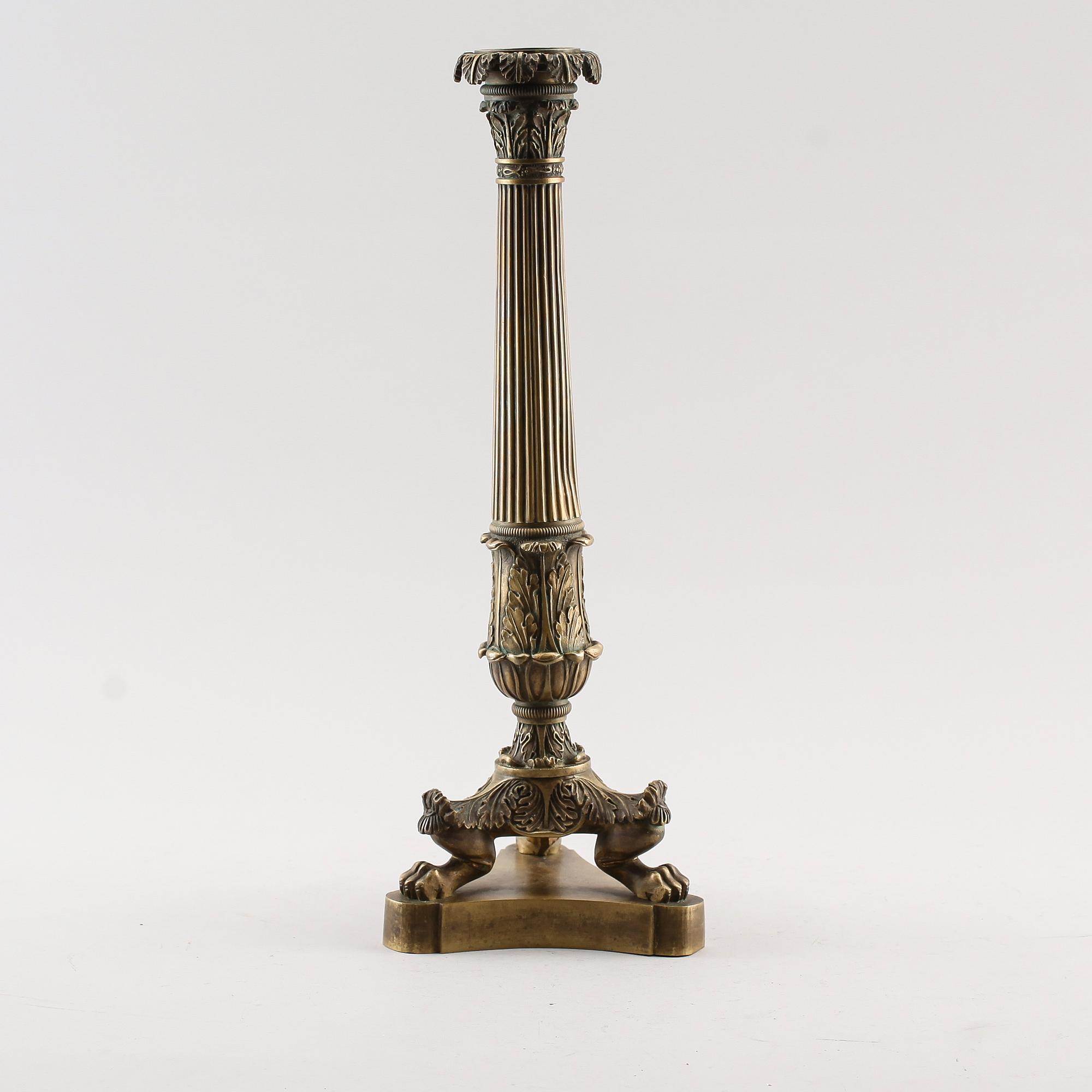 LAMPFOT, brons, senempire, 1800-talets första hälft.