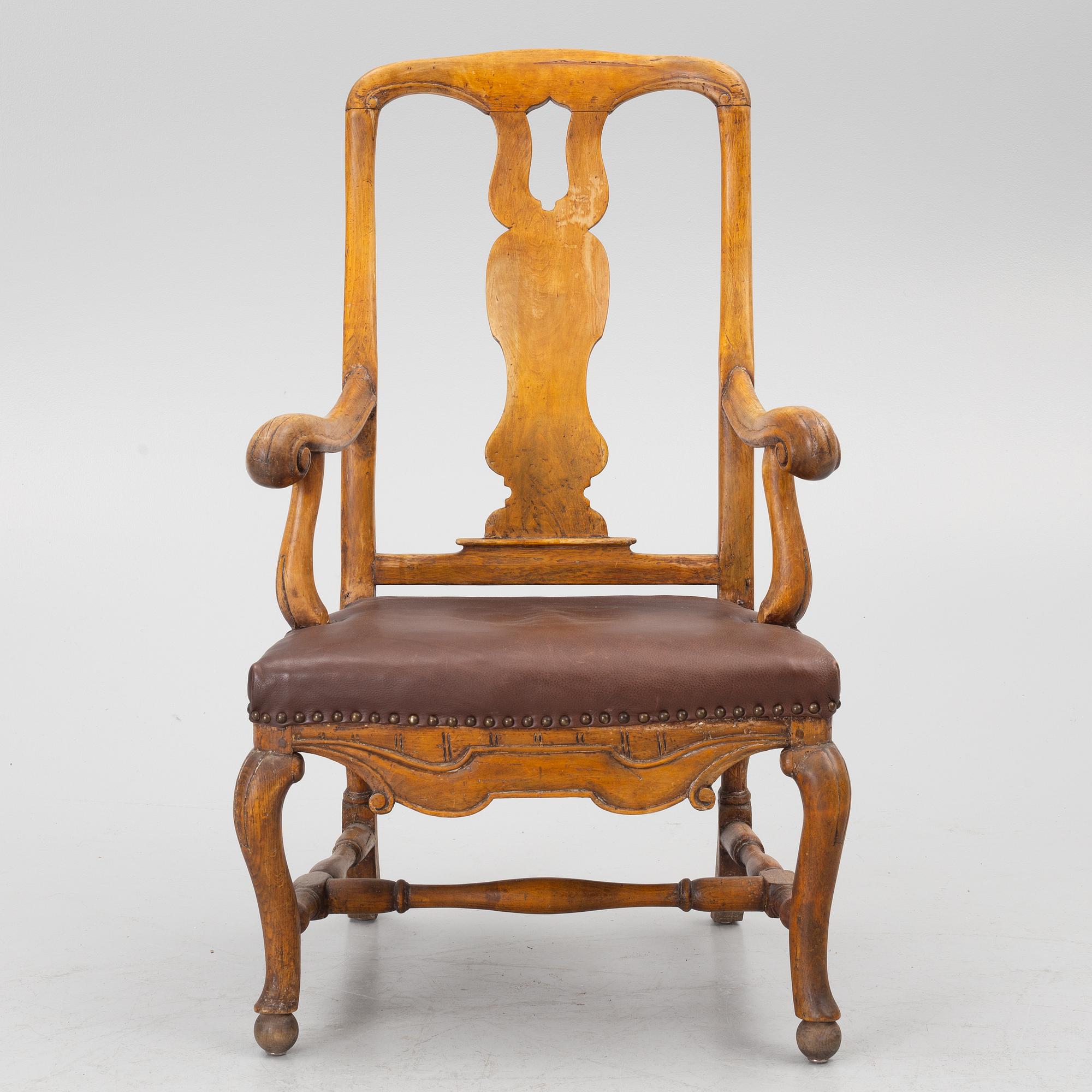 A late-Baroque armchair, first half of the 18th century.