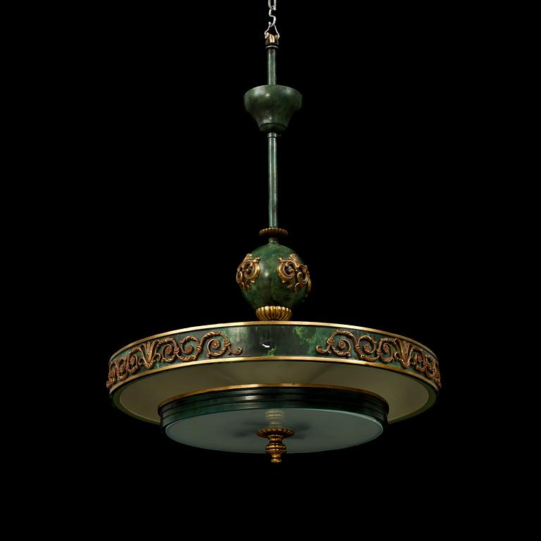 TAKLAMPA, art deco, 1900-talets första kvartal.
H ca 90.