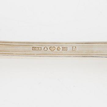 A 73-piece Swedish silver cutlery, bearing the mark of CG Hallberg, Stockholm, 1956-57.