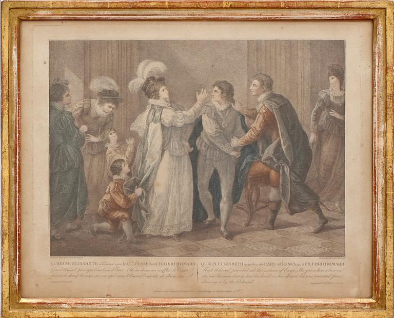 FÄRGGRAVYRER, 2 st. 1800-tal.