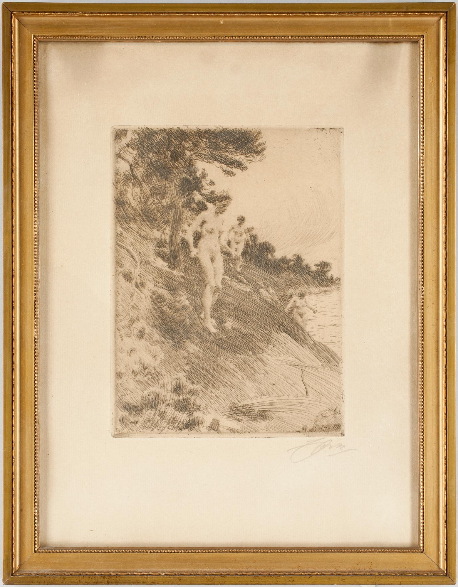 ANDERS ZORN, etsning, sign i blyerts, sign o dat i plåt 1912.