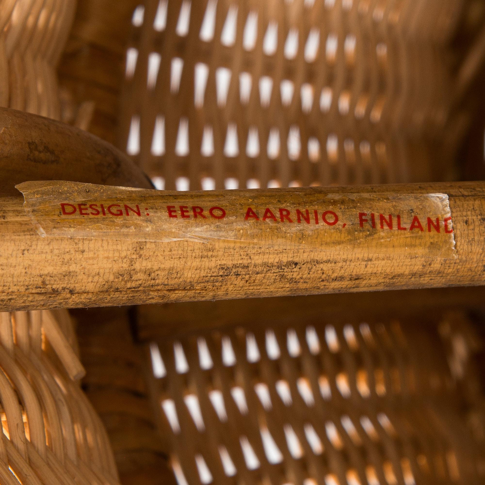 Eero Aarnio, a "Story Stool" rattan stool made by Sokeva.