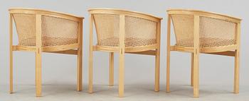 FÅTÖLJER, 3 st, ur "Konge-serien", Rud Thygessen & Johnny Sörensen för Bolium, 1900/2000-tal.