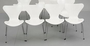 STOLAR, 10 st. "Sjuan", Arne Jacobsen, Fritz Hansen.