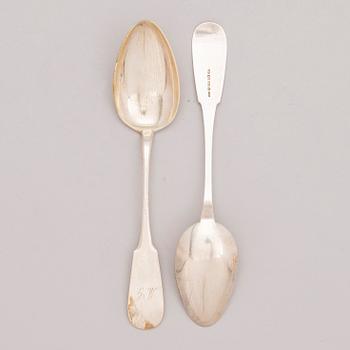 Set of ten 19th-20th Century silver table spoons by different makers.