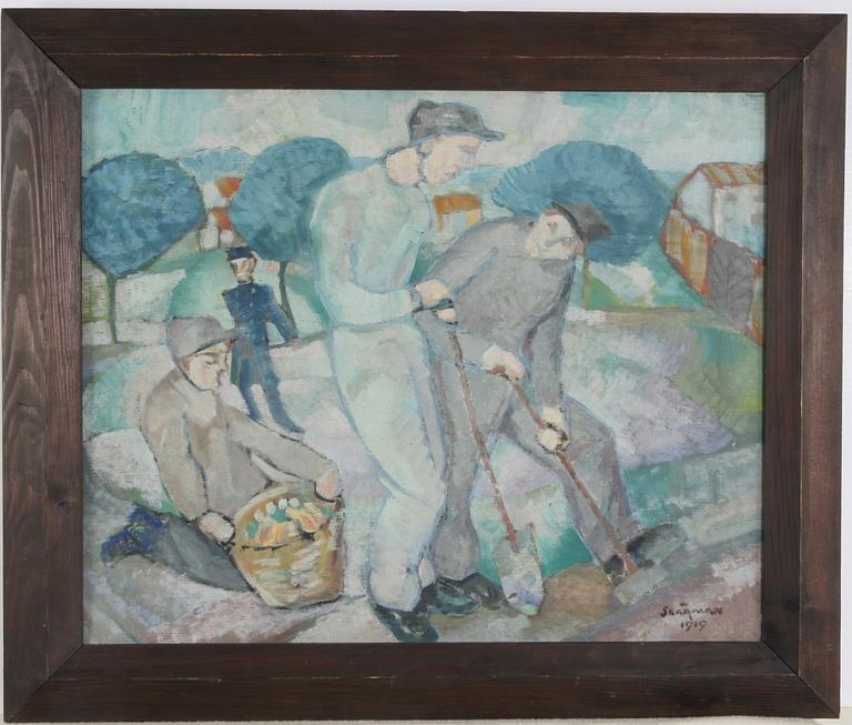 ERIK SKÅRMAN, olja på duk, sign o daterad 1919. Prov: Agda Holst.