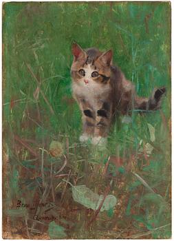 Bruno Liljefors, Kitten in the grass.