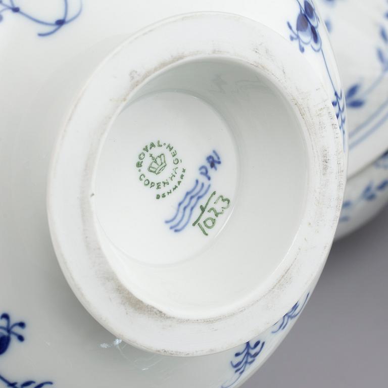 pieces of porcelain, partly "Musselmalet", by Royal Copenhagen & Bing & Grøndahl.