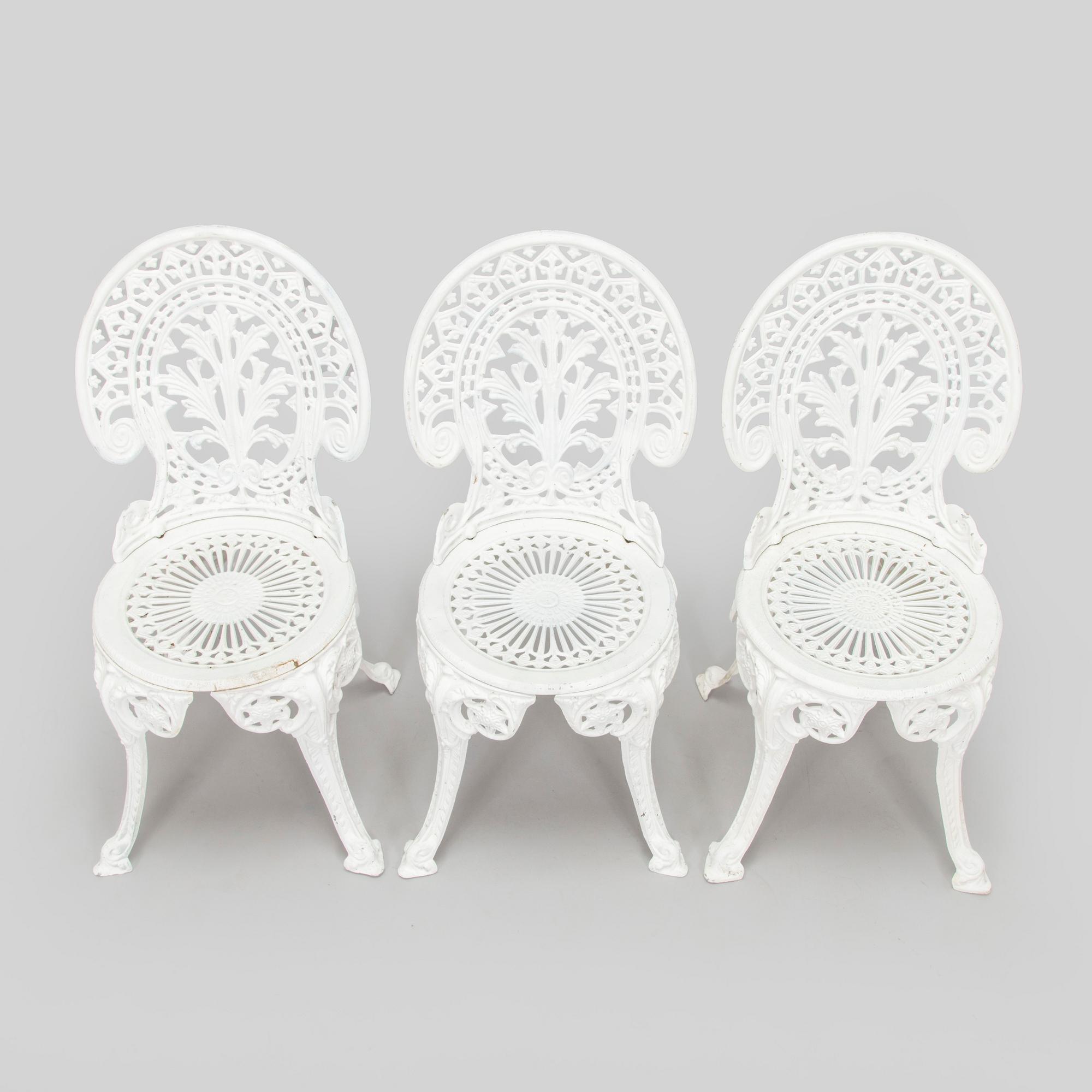 Three garden chairs, second half of the 20th century.
