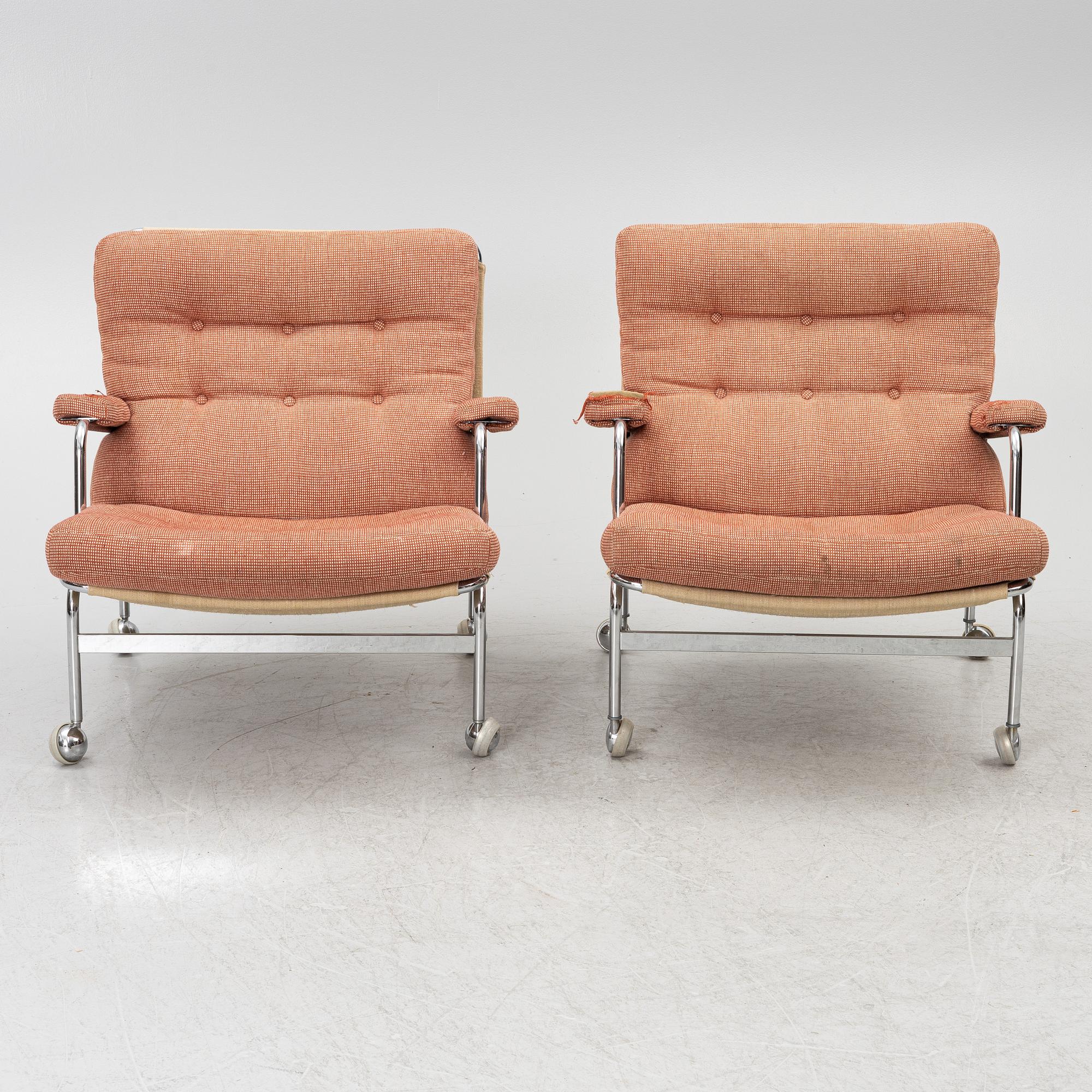 Bruno Mathsson, a pair of 'Karin' armchairs, Dux.