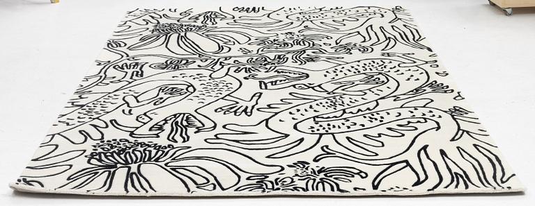 Carl Johan De Geer, hand-tufted carpet, "Drakar kontur', c. 300 x 200 cm.