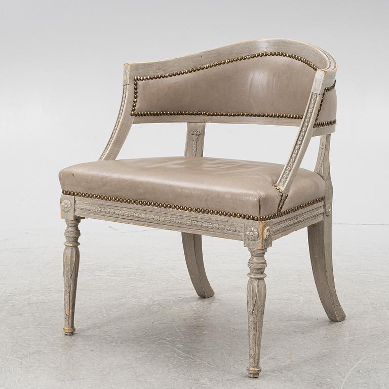 A late Gustavian style armchair, early 20th Century.