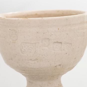 Kyllikki Salmenhaara, A set of three stoneware goblets, signed KS.