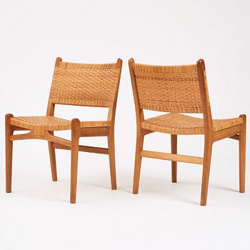 Hans J. Wegner, a set of 10 oak and rattan 'CH31' chairs, Carl Hansen & Son, Denmark 1950s.