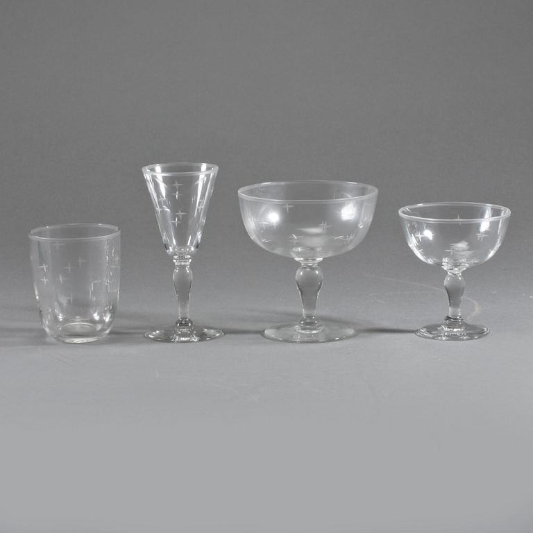 Glasservis, 48 delar, Kosta, design Elis Bergh.