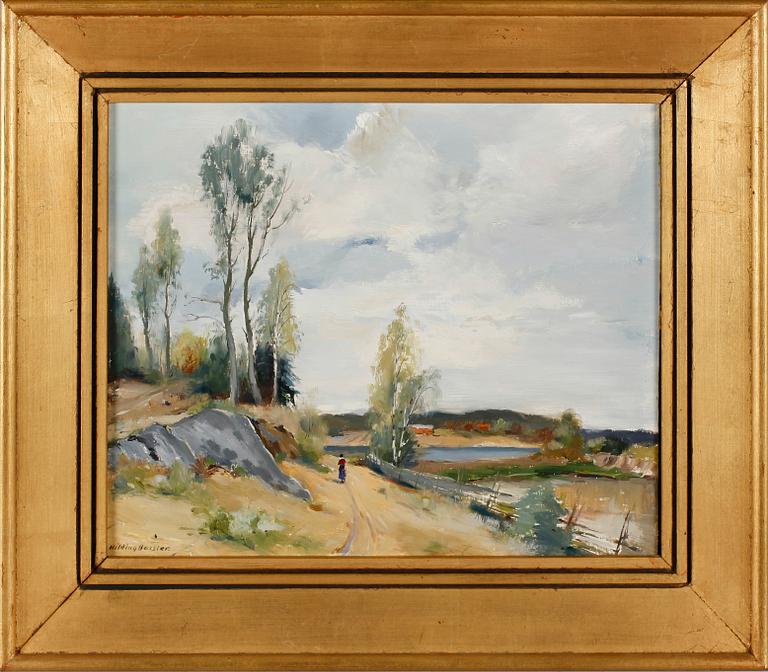 HILDING BOSSLER, olja på pannå, signerad.