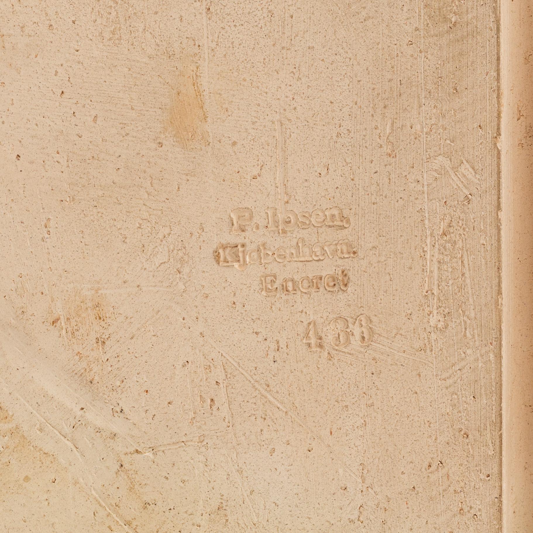 Bertel Thorvaldsen, after, a painted plaster relief, manufactered by Peter Ipsen, 19th century.