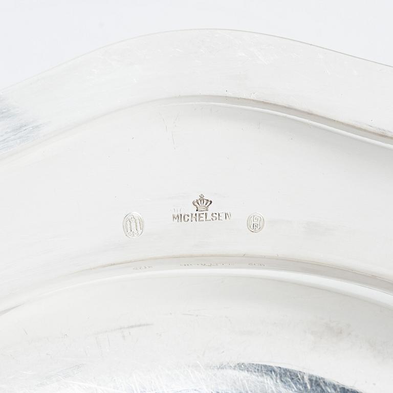 The Danish early 20th century silver plates, mark of Anton Michelsen, Copenhagen 1917-1918.