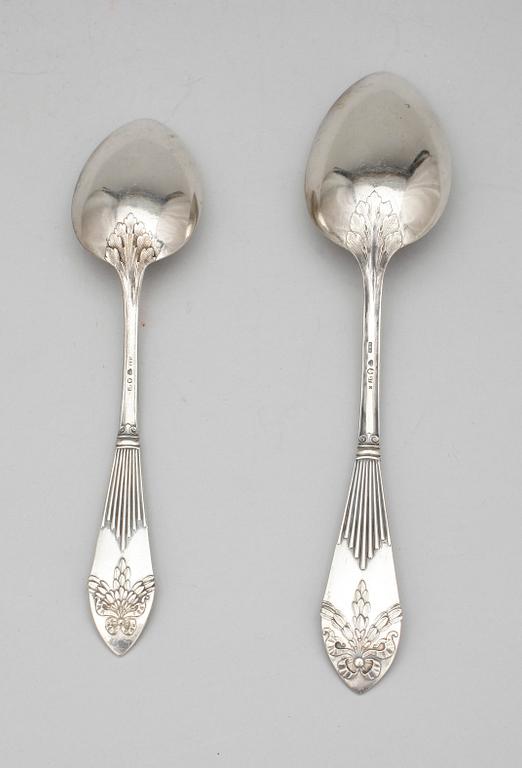 BESTICKSERVIS, 53 delar, modell "Empire", C.G Hallberg, Stockholm, 928, Total vikt ca 2175 gram.