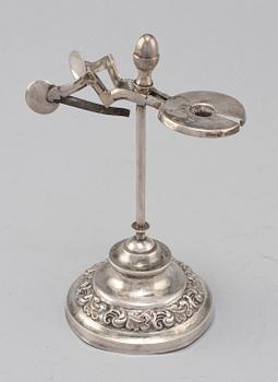 VAXSTAPELSTÄLL, silver, senempire, Johan Wahlström, Jönköping, 1846.