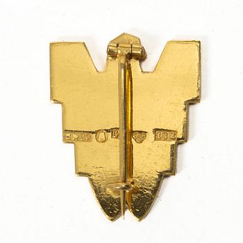 Nya Wermlands-Tidningen’s gold badge for sporting achievement, “NWT-guldet”, pin badge, 18-karat gold.