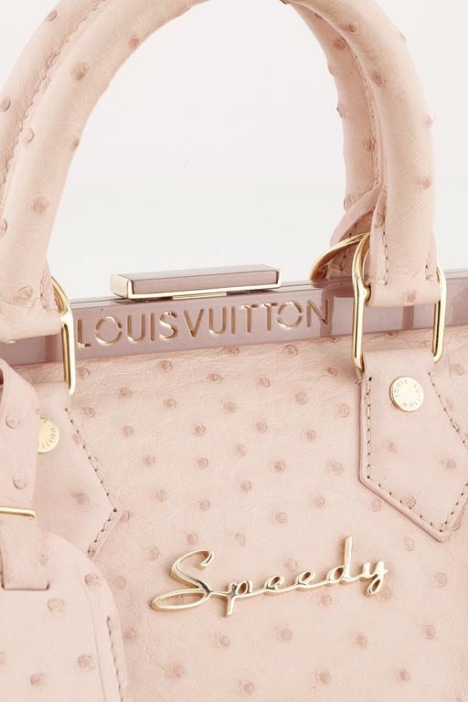 LOUIS VUITTON, a pink ostrich top handle bag, "Speedy", S/S 2008 by Richard Prince 2008.
