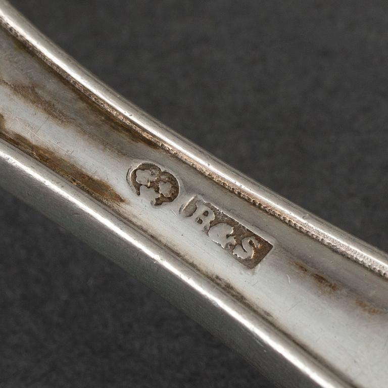 A Swedish 19th century 25 piece table cutlery, mark B&S.