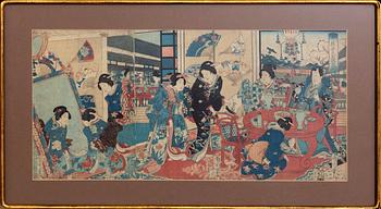 Okänd konstnär 1800/1900-tal , Japanese wood cut.