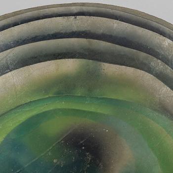 Siv Lagerström, bowl, larger model, acrylic plastic, green-tinted.