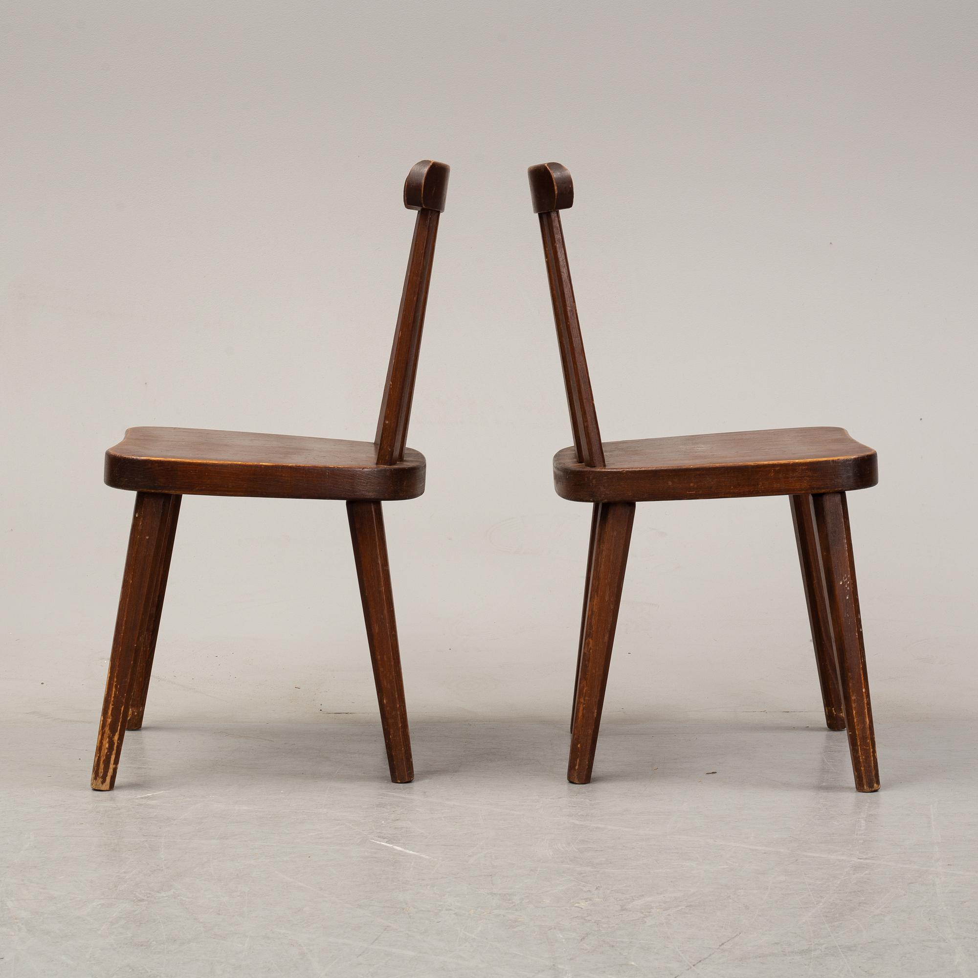 A set of four pine chairs, 1930's-40's.