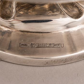 A 3-piece silver coffee set, Auran Kultaseppä oy, Turku 1961 and 1965.