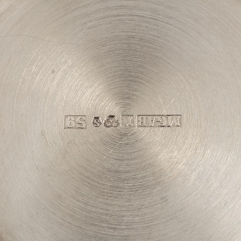 A Swedish silver Bowl, Dish, Beaker and Lided Box.