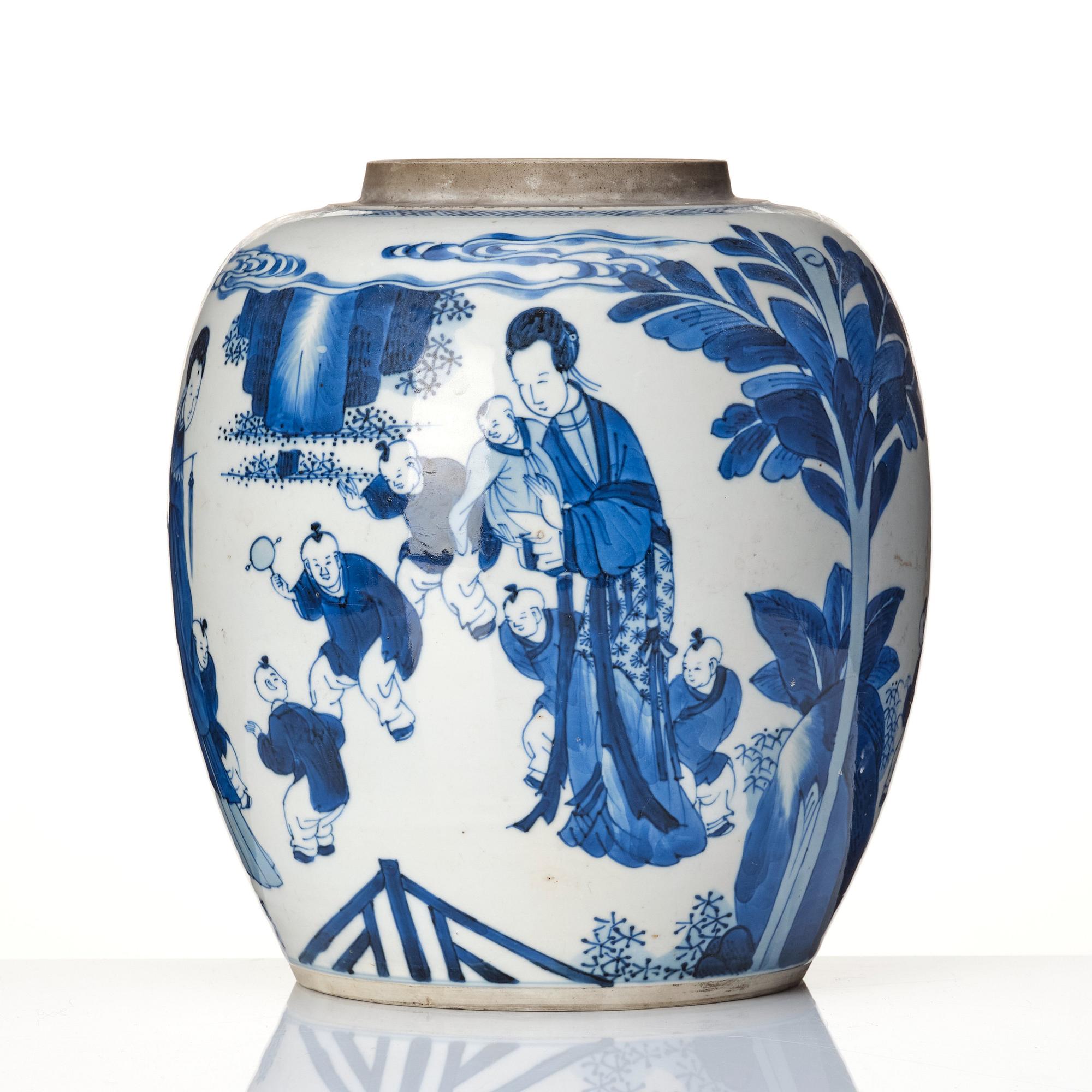 Bojan, porslin. Qingdynastin, Kangxi (1662-1722).