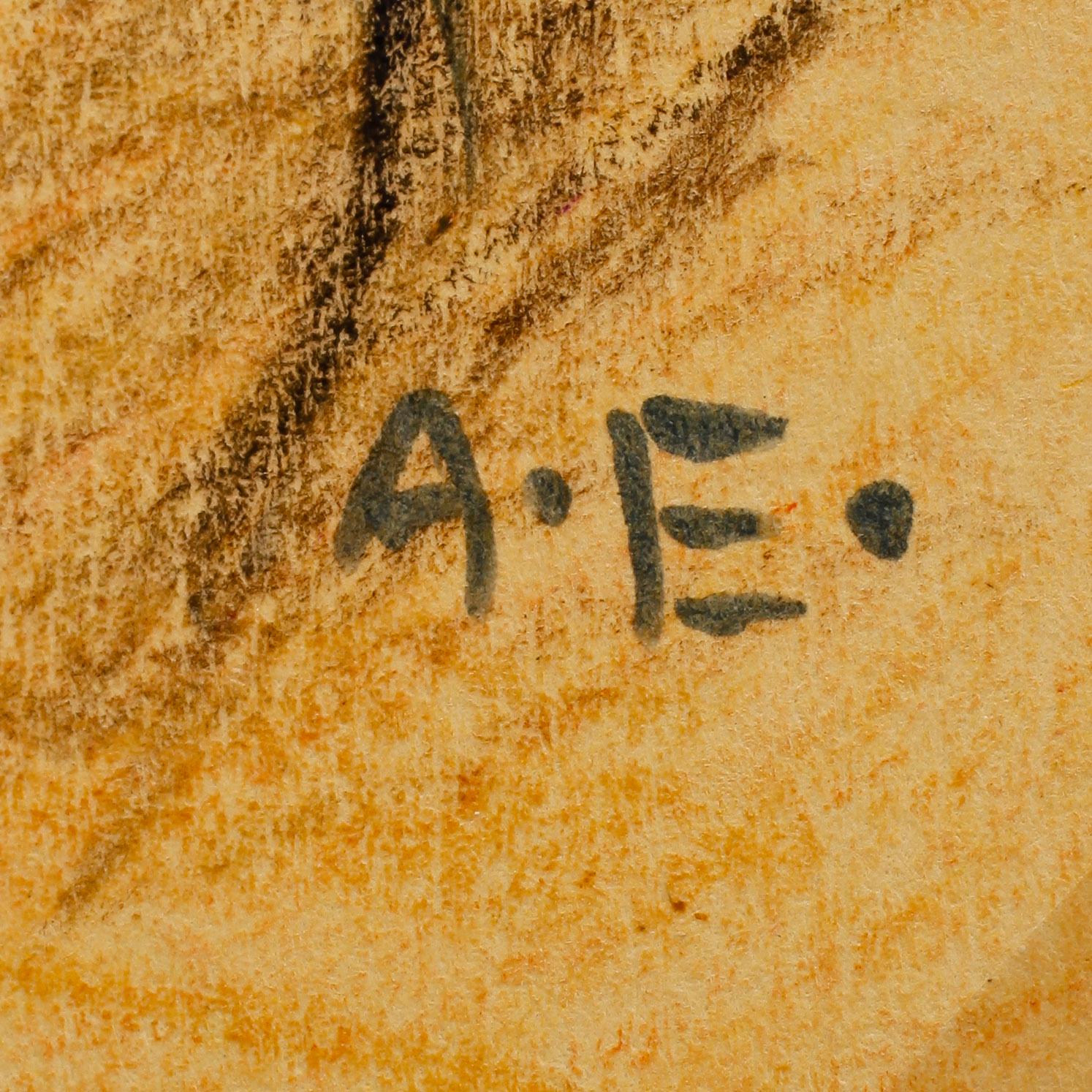 ALBERT ENGSTRÖM, blandteknik, sign A.E.