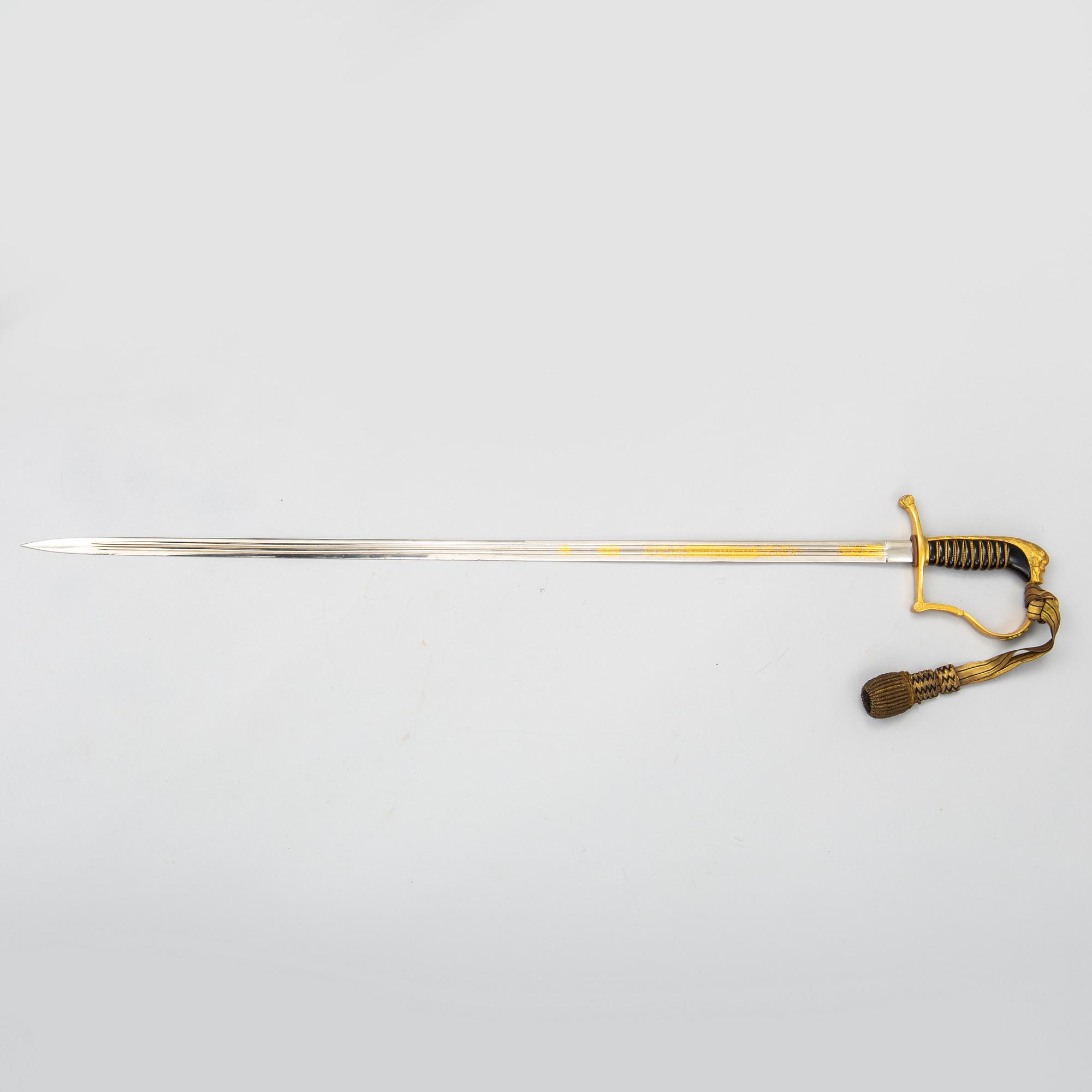 A Swedish infantry officers sword 1899 pattern with scabbard.