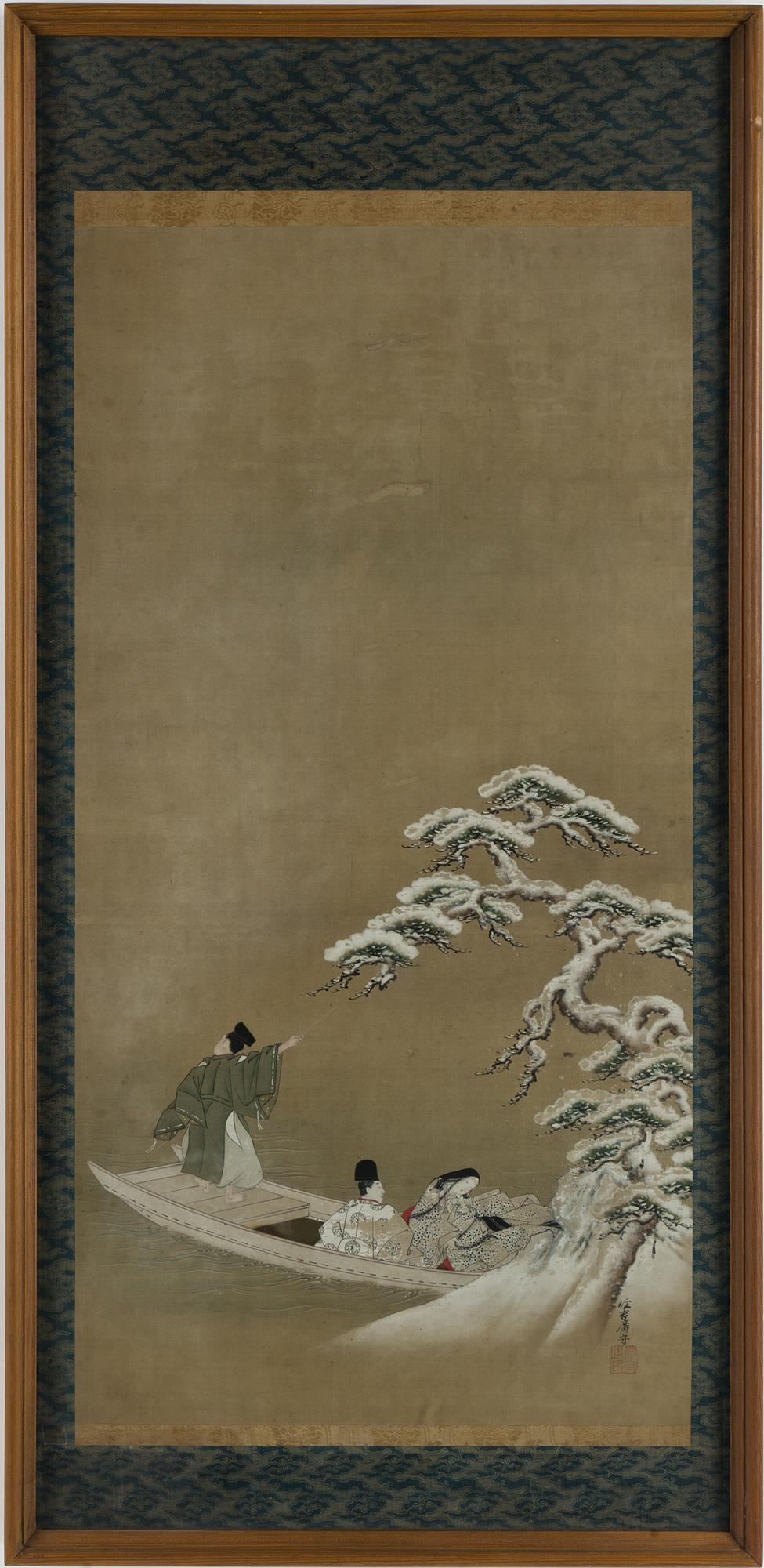 MÅLNING, okänd konstär, akvarell och tuch. Japan, omkring 1800.