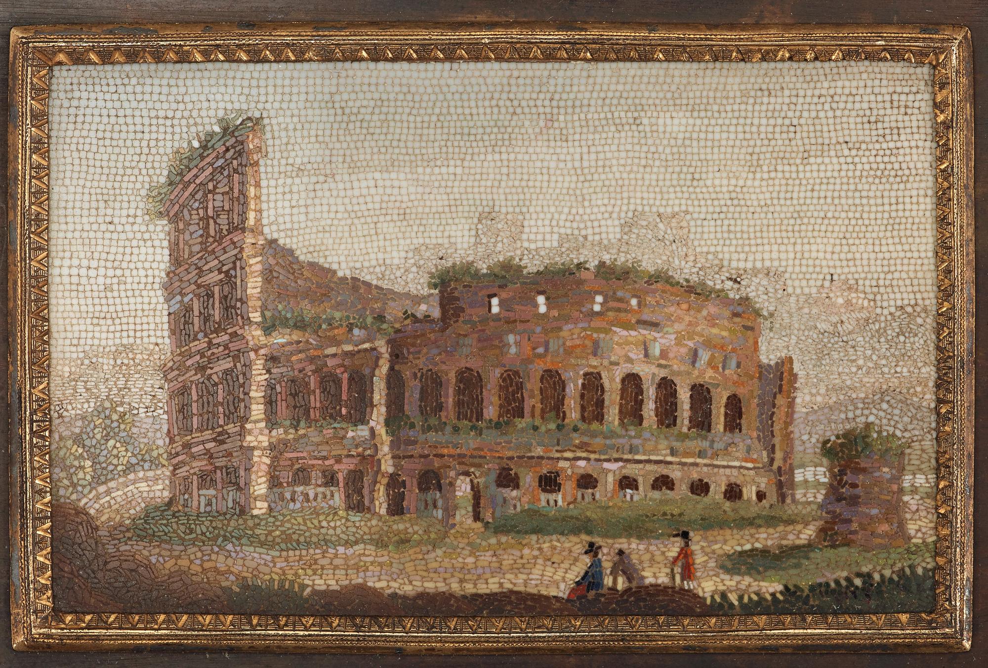 MIKROMOSAIK. Italien, sannolikt 1800-talets första hälft.