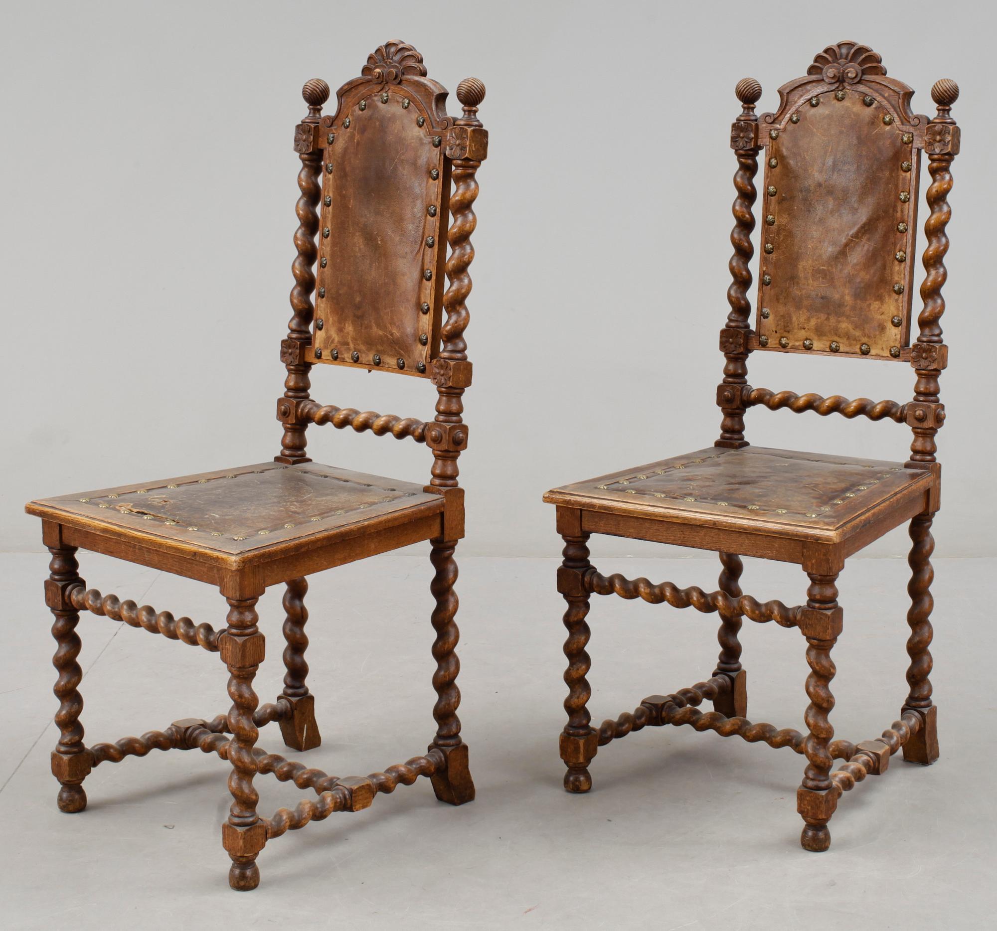 STOLAR, ett par, nybarock, 1800-talets slut.