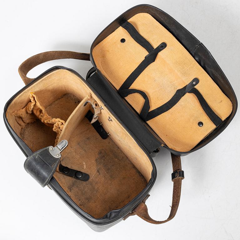 Mellanformatskamera, Rolleiflex, med väska och tillbehör, Franke & Heidecke, 1900-talets mitt, Tyskland.