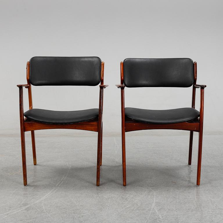 Eight rosewood armchairs by Erik Buch for Oddense Maskinsnedkeri A-S.