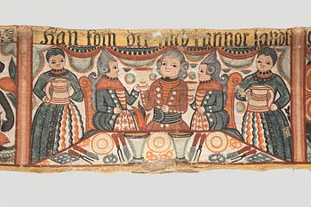 BONADSMÅLNING, tillskriven Johannes Nilsson, Breared, Halland, tidigt 1800-tal.